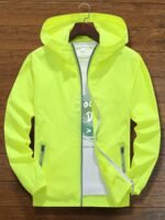 Unisex Summer Hooded Jacket With Reflective Zipper Design, Ultra-Thin Breathable Quick-Dry Windproof Sports Coat For Outdoor Night Running, Cycling, Fishing Sun Protection Top - Loose Fit Hooded Zip-Up Shirt - Image 5