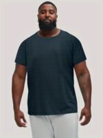 Plus Size Men'S Casual Sport T-Shirt - Breathable Jacquard, Machine Washable, Regular Fit Round Neck For Spring Summer Fall Outdoor & Casual Attire, Casual Sportswear | Round Neck Top | Nontransparent Clothing, Plus Size - Image 8