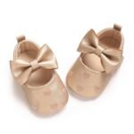 Solid Color Mary Jane Infant Footwear With Bow & Heart Designs - Non-Slip Walking Footwear In Black, Pink, Golden For Spring/Fall, Charming Style - Image 8