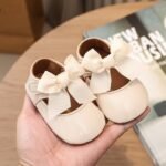 Baby First Walkers Shoes With Soft Sole - Easy-On Closure, Non-Slip Cushioned Insole - First Walking Shoes For Infants & Toddlers (0-1 Year Old) - Pastel Colors (Pink, White, Black, Golden, Beige) - Birthday Party & Everyday Outfits - Durable Synthetic Cover - Parents Love Them!, Toddler Walking Shoes, Infant Footwear, Elegant Bow Design, Comfortable Fabric Insole, Stylish Infant Footwear, Breathable Fabric Lining, New Parents - Image 12