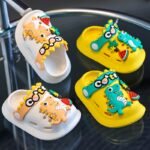 & ' Soft Eva Slip-On Moccasin-Style Beach Shoes - Cute Crocodile/Alligator/Unisex Shark & Fruit Slime Design With Lacing System-Like Strap, Lightweight & Breathable For Pool, Sand, Summer - Multi-Color Options (Green, Blue, Pink, Yellow, White) - Easy-Clean & Durable - Ideal For & - No Inner Lining, Soft Eva Material, Ergonomic Fit, Fun Characters - Image 6