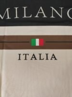 Men'S Casual "Milano Italy" Graphic T-Shirt - Black & White With Italian Flag Design, Short Sleeve, Round Neck, Polyester, Summer Streetwear, Italian T Shirt - Image 10