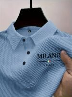 Elson Obm Miliano Milanino Luxury Solid Color Business Shirt, Breathable Fashion Casual Short Sleeve For Men, Professional Outfit, Formal Leisurewear, Elegant Design, Modern Formal Shirt, Lightweight Material, Comfortable Fit, Fashion Top, Collared Shirt, Corporate Wear, Casual Dressers - Image 8