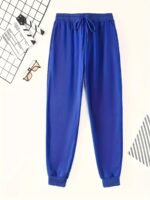Men'S Casual Jogger Pants - Vibrant Blue Elastic Waistband Lounge Pants, Machine Washable Regular Fit Autumn/Winter Comfort For Gym, Outdoor & Casual Attire, Leisure Clothing | Smooth Texture | Durable Fabric, Plus Size