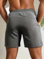 Men'S Loose Solid Shorts With Pockets, Active Elastic Waist Drawstring Shorts For Summer - Image 7