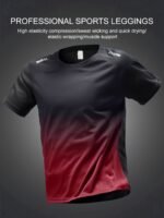 Men'S Breathable Mesh Gradient T-Shirt - Loose Fit, Short Sleeve, Round Neck | Sporty & Casual Summer Tee - Image 4