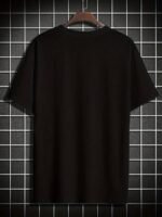 Men'S Plus Size Casual T-Shirt - Black Everyday Essential Tee, Breathable Summer Shirt For Big & Tall Sizes, Non-Transparent Fabric For Outdoor, Office, Formal Events - Easy-Care Round Neck Top, Outdoor Clothing, Simple Design, Durable Construction, Short Sleeve Top, Outdoor Apparel, Versatile Top, Relaxed Fit, Lightweight Material, Basic Tee, Adult Men, Plus Size - Image 4