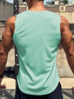 Plus Size Men'S Quick-Dry Breathable Gym Tank Top - Moisture-Wicking Sleeveless Workout Shirt For Basketball & Summer Sports, Regular Fit Round Neck Athletic Muscle Tee, Casual Sportswear | Sleeveless Shirt | Smooth Texture, Gym Clothes, Plus Size - Image 9