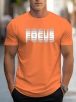 Unisex Trendy Letter Print Crew Neck T-Shirt, A Must-Have For Style Enthusiasts! Gradient Focus Design, Ultra Stylish & Streetwear-Inspired! Minimalist Yet Versatile! - Image 6