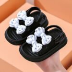 Trendy Cute Bowknot Open Toe Sandals For Girls, Breathable Non-Slip Sandals For Indoor Outdoor Beach - Image 11