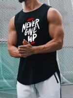 Men'S Summer Fashion Muscle Tank Top - Breathable, Sweat-Wicking, Loose-Fit Athletic Vest For Gym & Basketball Training, Quick-Dry, Sleeveless - Image 7