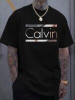 Men'S Oversized Fit Summer T-Shirt With Bold '' Letter Print - White Casual Short Sleeve Round Neck Tee, Black & Orange Graphic Design For Casual Attire, Breathable Comfortable & Versatile Summer Essential (Hand Wash/Dry Clean) - Ideal For Casual Outings & Semi-Formal Events - Men'S Fashion Statement Apparel, Leisure Clothing, Lightweight Tee, Soft Material, Printed Shirt, Young Adults - Image 2