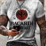 Plus Size Men'S Street Style 3D Bat And Creative Letters Print Graphic T-Shirt For Summer