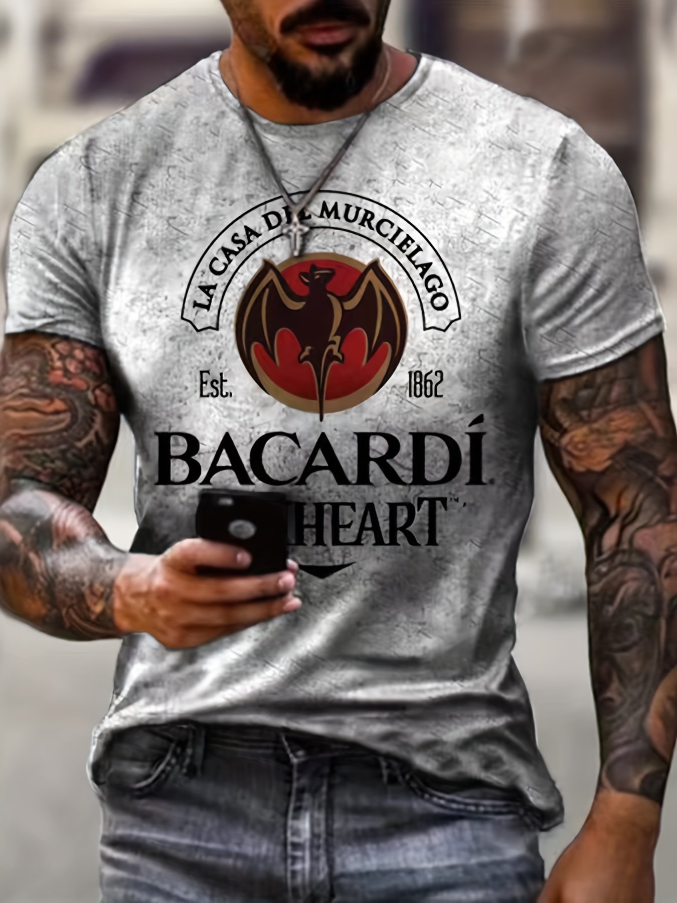 product-open-2023-05-07-1683471027006-45bb56ea3d6345659e473134fb31af0b-goods.jpeg Plus Size Men'S Street Style 3D Bat And Creative Letters Print Graphic T-Shirt For Summer - Image 1