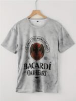 Plus Size Men'S Street Style 3D Bat And Creative Letters Print Graphic T-Shirt For Summer - Image 5