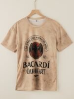 Plus Size Men'S Street Style 3D Bat And Creative Letters Print Graphic T-Shirt For Summer - Image 6