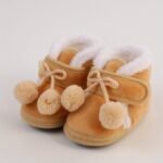 Cute Plush Ball Comfortable Boots For Baby Girls, Soft Warm Fleece Boots For Indoor Walking, Winter - Image 7