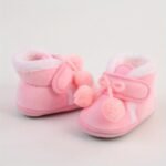 Cute Plush Ball Comfortable Boots For Baby Girls, Soft Warm Fleece Boots For Indoor Walking, Winter - Image 6