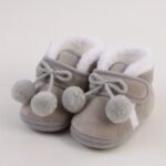 Cute Plush Ball Comfortable Boots For Baby Girls, Soft Warm Fleece Boots For Indoor Walking, Winter - Image 9