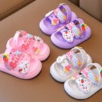 Girls' Pink Cartoon Sandals - Breathable, Non-Slip Beach & Water Shoes With Rotating Buckle Closure For Youngsters And Youngsters, Sports, Wading Shoes - Image 2