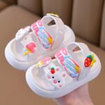 Girls' Pink Cartoon Sandals - Breathable, Non-Slip Beach & Water Shoes With Rotating Buckle Closure For Youngsters And Youngsters, Sports, Wading Shoes - Image 3