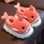 1 Pair Youngsters' Shark Plush Slippers - Soft Fleece-Lined Slip-On Indoor/Outdoor House Shoes With Cartoon Shark Design, Non-Slip Pvc Sole For Boys & Girls (Green, Grey, Blue), Shark Slippers - Image 6