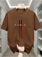 Men'S Paris France Graphic T-Shirt - Black With Red Accent - Heavyweight 100% Crew Neck Tee - Everyday & Formal Wear - All-Season Casual Shirt - Minimalist Parisian Design - Breathable Everyday Essential, Versatile Clothing, Classic Round Neck, Comfortable Fit, Streetwear Style, Geometric Pattern, Durable Construction, Short Sleeve Top, Young Adults, Streetwear Fashion, Urban Style, Soft Material, Basic Top, Young Men - Image 6