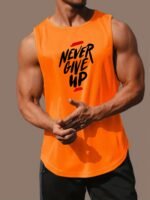 Men'S Summer Fashion Muscle Tank Top - Breathable, Sweat-Wicking, Loose-Fit Athletic Vest For Gym & Basketball Training, Quick-Dry, Sleeveless