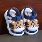Infant Cartoon Tiger Sandals For Boys And Girls - Summer 2024 Soft Sole Anti-Slip Toddler Walking Shoes With Buckle Closure, Low Top, Pvc Upper, Sole And Insole - Baby Protective Toe Cap Sandals - Image 4