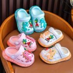 Kids' Eva Clogs With Cartoon Dinosaur Charms | Soft Sole Slip-On Sandals For Boys & Girls | Multi-Color Watermelon & Fruit Designs | Comfortable Indoor/Outdoor Footwear | Lightweight, Breathable Summer Shoes, Casual Children'S Footwear | Cartoon Dinosaur Design | Comfortable Footwear - Image 8
