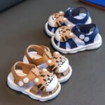 Infant Cartoon Tiger Sandals For Boys And Girls - Summer 2024 Soft Sole Anti-Slip Toddler Walking Shoes With Buckle Closure, Low Top, Pvc Upper, Sole And Insole - Baby Protective Toe Cap Sandals - Image 9