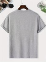 Men'S Oversized Fit Summer T-Shirt With Bold '' Letter Print - White Casual Short Sleeve Round Neck Tee, Black & Orange Graphic Design For Casual Attire, Breathable Comfortable & Versatile Summer Essential (Hand Wash/Dry Clean) - Ideal For Casual Outings & Semi-Formal Events - Men'S Fashion Statement Apparel, Leisure Clothing, Lightweight Tee, Soft Material, Printed Shirt, Young Adults - Image 5