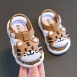 Infant Cartoon Tiger Sandals For Boys And Girls - Summer 2024 Soft Sole Anti-Slip Toddler Walking Shoes With Buckle Closure, Low Top, Pvc Upper, Sole And Insole - Baby Protective Toe Cap Sandals - Image 12