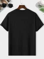 Men'S Oversized Fit Summer T-Shirt With Bold '' Letter Print - White Casual Short Sleeve Round Neck Tee, Black & Orange Graphic Design For Casual Attire, Breathable Comfortable & Versatile Summer Essential (Hand Wash/Dry Clean) - Ideal For Casual Outings & Semi-Formal Events - Men'S Fashion Statement Apparel, Leisure Clothing, Lightweight Tee, Soft Material, Printed Shirt, Young Adults - Image 4