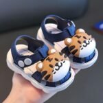 Infant Cartoon Tiger Sandals For Boys And Girls - Summer 2024 Soft Sole Anti-Slip Toddler Walking Shoes With Buckle Closure, Low Top, Pvc Upper, Sole And Insole - Baby Protective Toe Cap Sandals - Image 5