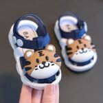 Infant Cartoon Tiger Sandals For Boys And Girls - Summer 2024 Soft Sole Anti-Slip Toddler Walking Shoes With Buckle Closure, Low Top, Pvc Upper, Sole And Insole - Baby Protective Toe Cap Sandals - Image 11