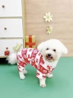 1Pc Pet Christmas Reindeer Graphic Pajamas Hooded Jumpsuit For Puppy, Toy And Small Dog For Stocking Stuffers - Image 16