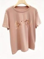 Women'S Casual Crew Neck T-Shirt With Heart & Letter Print - "Beautiful" Design, Short Sleeve, Loose Fit, Black, Perfect For Spring/Summer/Fall, Ladies T Shirts - Image 11