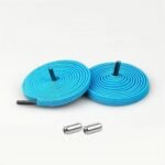 Elastic No-Tie Sneaker Laces With Metal Lock - Quick-Lock Twist Rope Design, Light Blue & White, Comfortable For Casual & Sports Footwear, Casual Footwear, Sleek Shoe Design, Secure Fit Footwear - Image 9