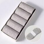 5 Pairs Couple'S Invisible Socks, Solid Color, Breathable Thin Polyester 95% Spandex 5% Knit Fabric, Hand Washable, 200G/M? - Black, White, Grey - Image 6