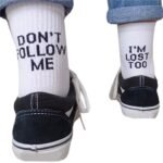 1Pari Unisex "I'M Lost Too" Print Funny Novelty Socks Great Gift For Men Women - Image 5