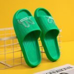 Women'S Flat Cartoon House Slippers, Solid Color Quick Drying Non-Slip Slides, Open Toe Bathroom Shoes - Image 3