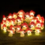 Mushroom Shaped Lamp String, Small Mushroom Fairy Lamp Battery Powered, Copper Wire Garland Lamp Suitable For Garden Festival Decoration, 2M/6.6Ft, 3M/9.9Ft, Christmas & Halloween Decorations - Image 5