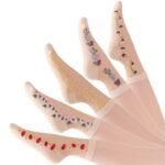 5 Pairs Of Glass Jacquard Crystal Ice Slick Fiber Fabric Women'S Thin Socks - Image 9