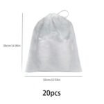 20Pcs/Set White Portable Shoes Bag, Non-Woven Fabric Drawstring Shoes Storage Bag Anti-Yellow Dry Bag Travel Storage Pouch Shoe Dust Bags - Image 3