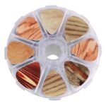 50Pcs Electric Guitar Pick Variety Pack - 0.46, 0.71 & 1.0Mm Thickness - Pvc Material - Cartoon Skull & Wood Grain - 8 Grid Storage Box - Musical Instrument Accessories - Image 3