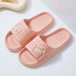 Women'S Solid Color Slippers, Open Toe Non-Slip Flat Indoor Bathroom Shoes, House Slides Shoes - Image 7