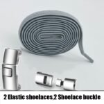 No-Tool Adjustable Shoe Lace Ties - Easy Installation, No Screws Needed, Lightweight & Breathable For Adults Sneakers, White & Light Blue Design, Secure Fit Footwear, Sleek Shoe Design, Durable Shoe Laces - Image 27