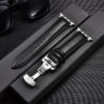Casual Pu Leather Watch Strap Butterfly Buckle For Apple Watch Ultra 10 9 8 7 6 Se 5 4 3 2 1 For Iwatch Watch Strap 38/40/41/42/44/45/46/49Mm - Image 3