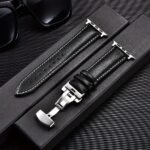 Casual Pu Leather Watch Strap Butterfly Buckle For Apple Watch Ultra 10 9 8 7 6 Se 5 4 3 2 1 For Iwatch Watch Strap 38/40/41/42/44/45/46/49Mm - Image 5